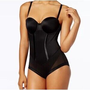 Maidenform Women's Firm Tummy-Control Easy Up Removable Straps Bodysuit Size:40D
